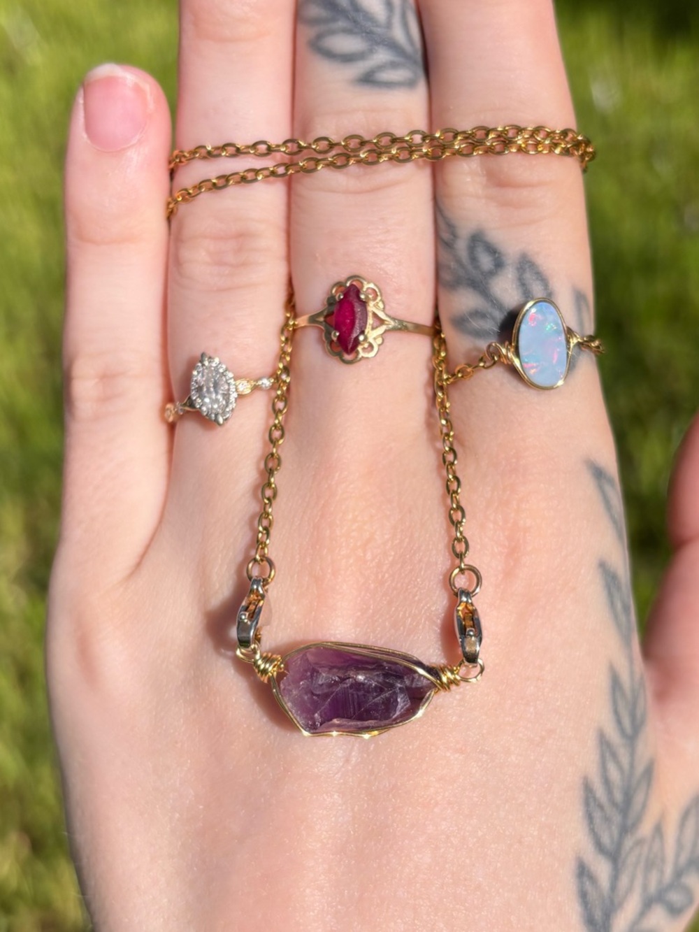 Amythest interchangeable necklace